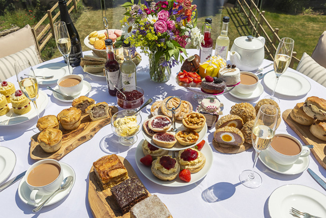Mother's Day in South Devon | A table laid with afternoon tea 
