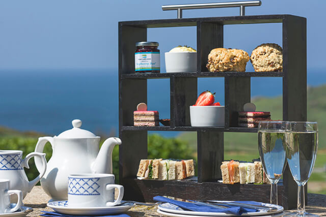 Afternoon tea at Soar Mill Cove hotel - things to do in Devon.