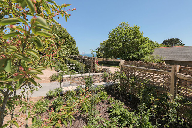 private garden with trellis