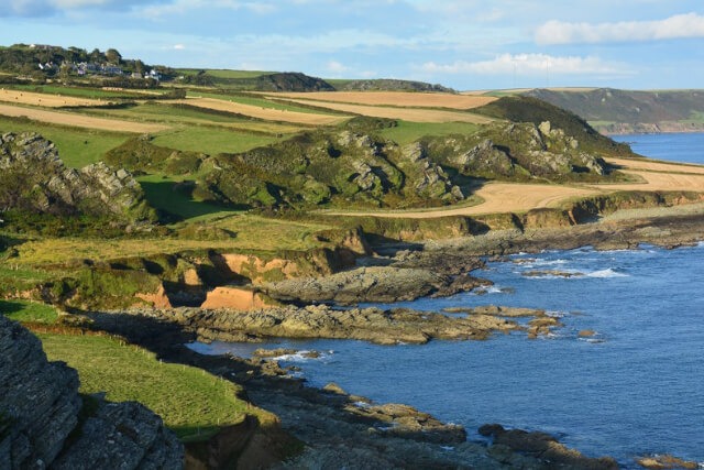 Prawle Point Beach in South Devon at high tide