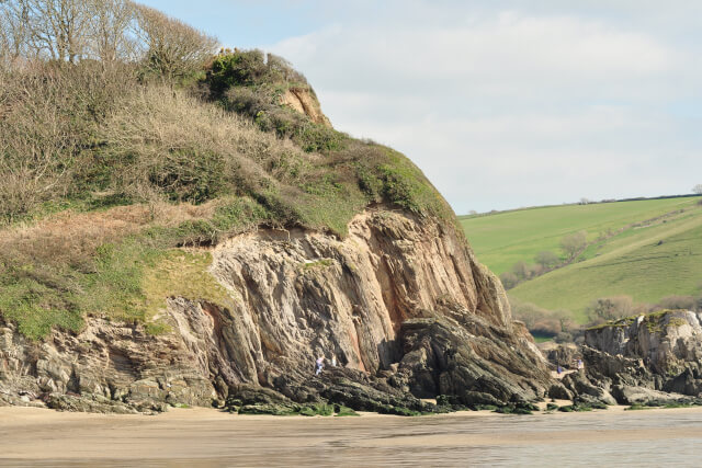 Mothecombe Beach & cliffs in South Devon
