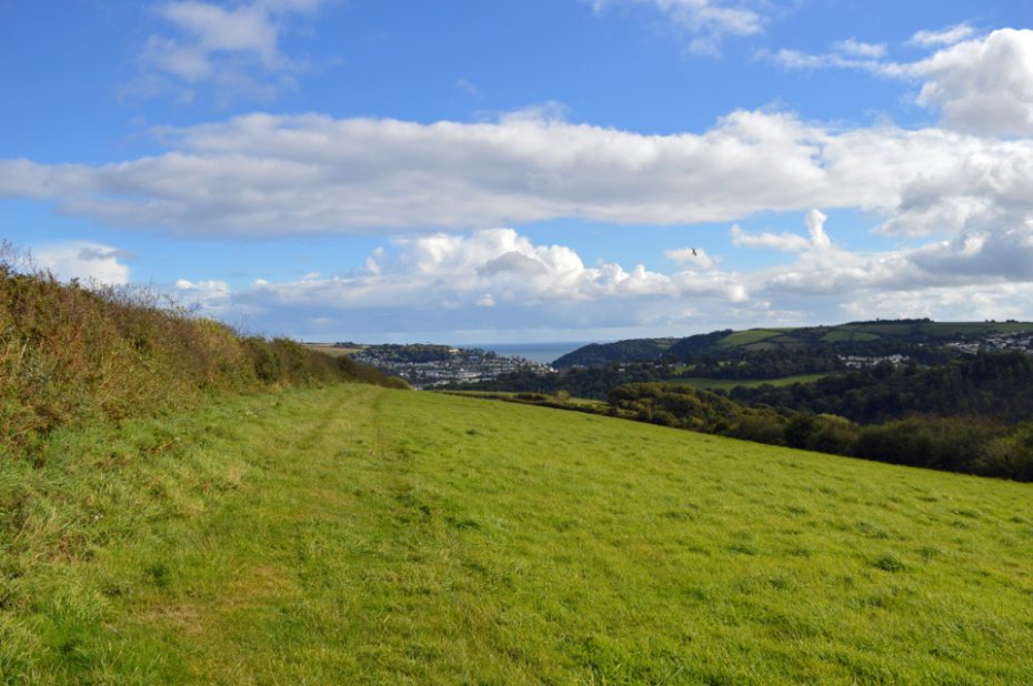 Dartmouth appears in the distance on the Dart Valley Trail