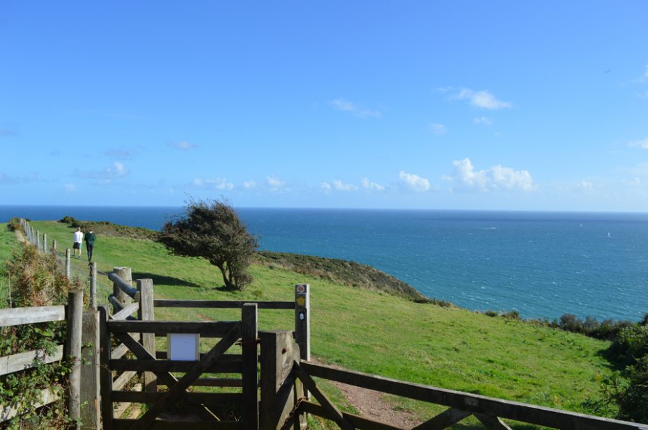 The gate at the foot of the hill that leads down from Little Dartmouth