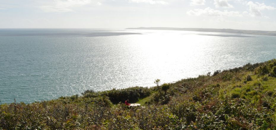 A gloriously secluded picnic table on the Coast Path